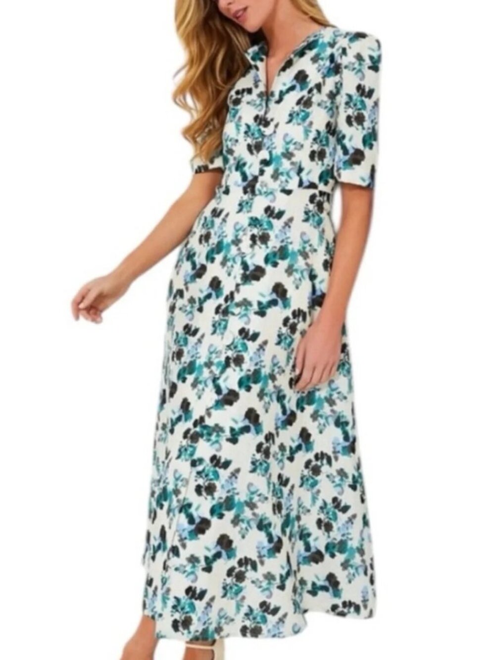 Tuckernuck Hadley Dress in Blue Blooms New Womens Floral Midi Aline - Picture 8 of 8